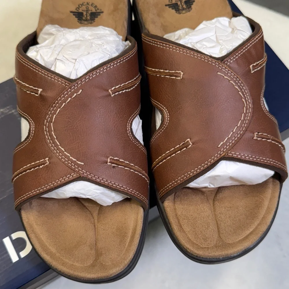 Dockers Men's Sunland Slide Sandals- Color Rust- Size 11
